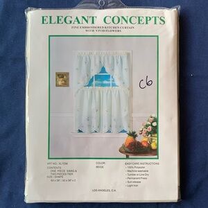 NIP Fine Embroidered Kitchen Curtain (No. XL7236)